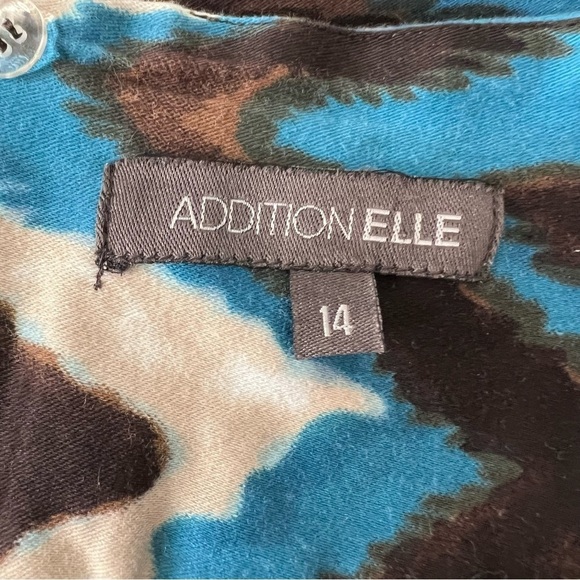 Addition Elle Brown & Blue Chevron Print Pencil Skirt Size 14 - Picture 7 of 8